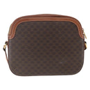 CELINE Macadam Canvas Shoulder Bag PVC Leather Brown Gold Auth BA9314-2