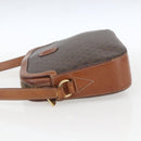 CELINE Macadam Canvas Shoulder Bag PVC Leather Brown Gold Auth BA9314-3