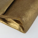 Salvatore Ferragamo Gancini Shoulder Bag Leather Gold Tone Auth BA9316-11