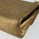 Salvatore Ferragamo Gancini Shoulder Bag Leather Gold Tone Auth BA9316-12