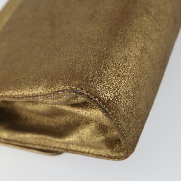 Salvatore Ferragamo Gancini Shoulder Bag Leather Gold Tone Auth BA9316