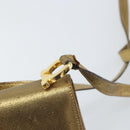 Salvatore Ferragamo Gancini Shoulder Bag Leather Gold Tone Auth BA9316-15