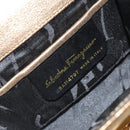 Salvatore Ferragamo Gancini Shoulder Bag Leather Gold Tone Auth BA9316-17