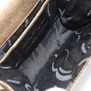 Salvatore Ferragamo Gancini Shoulder Bag Leather Gold Tone Auth BA9316-18