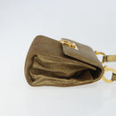 Salvatore Ferragamo Gancini Shoulder Bag Leather Gold Tone Auth BA9316-4