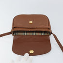 Burberrys Shoulder Bag Leather Brown Gold Auth BA9317-11