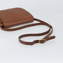 Burberrys Shoulder Bag Leather Brown Gold Auth BA9317-7