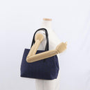 Jimmy Choo Sophia S Tote Bag Canvas Navy Silver Auth BA9319-20