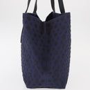Jimmy Choo Sophia S Tote Bag Canvas Navy Silver Auth BA9319-4