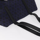Jimmy Choo Sophia S Tote Bag Canvas Navy Silver Auth BA9319-6