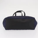 Jimmy Choo Sophia S Tote Bag Canvas Navy Silver Auth BA9319-5