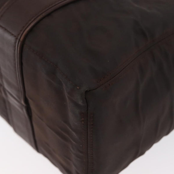 HERMES Acape Luco PM Hand Bag Nylon Dark Brown Auth BA9324