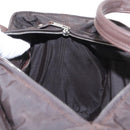 HERMES Acape Luco PM Hand Bag Nylon Dark Brown Auth BA9324-18