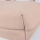 Salvatore Ferragamo Gancini Tote Bag Leather Pink Gold Auth BA9328-11