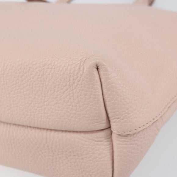 Salvatore Ferragamo Gancini Tote Bag Leather Pink Gold Auth BA9328