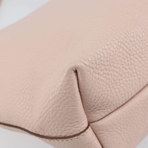 Salvatore Ferragamo Gancini Tote Bag Leather Pink Gold Auth BA9328