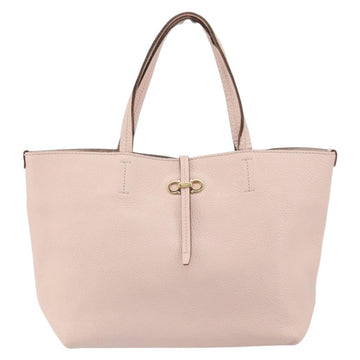 Salvatore Ferragamo Gancini Tote Bag Leather Pink Gold Auth BA9328 - 0