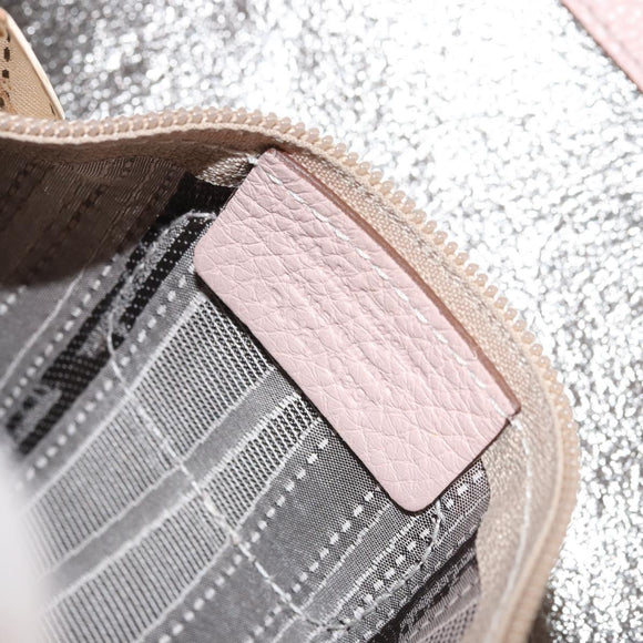 Salvatore Ferragamo Gancini Tote Bag Leather Pink Gold Auth BA9328