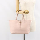 Salvatore Ferragamo Gancini Tote Bag Leather Pink Gold Auth BA9328-23