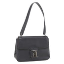 Salvatore Ferragamo Vala Shoulder Bag Leather Black Silver Auth BA9331-1