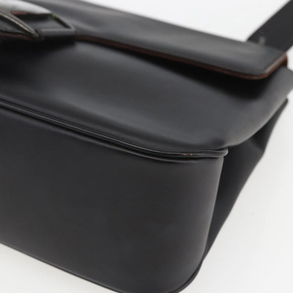 Salvatore Ferragamo Vala Shoulder Bag Leather Black Silver Auth BA9331