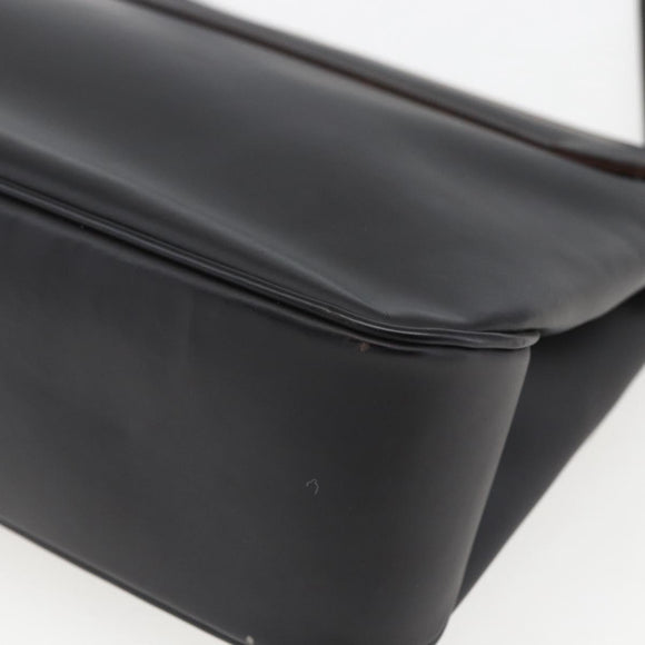 Salvatore Ferragamo Vala Shoulder Bag Leather Black Silver Auth BA9331
