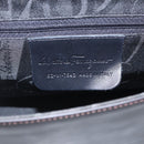 Salvatore Ferragamo Vala Shoulder Bag Leather Black Silver Auth BA9331-14