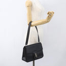 Salvatore Ferragamo Vala Shoulder Bag Leather Black Silver Auth BA9331-20