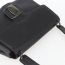 Salvatore Ferragamo Vala Shoulder Bag Leather Black Silver Auth BA9331-6