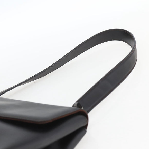 Salvatore Ferragamo Vala Shoulder Bag Leather Black Silver Auth BA9331