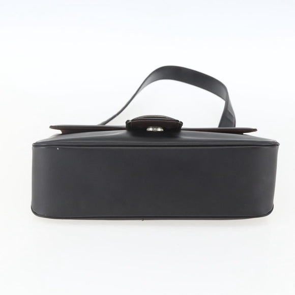 Salvatore Ferragamo Vala Shoulder Bag Leather Black Silver Auth BA9331