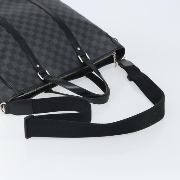 LOUIS VUITTON Damier Graphite Tadao Shoulder Bag 2way N51192 LV Auth BA9332