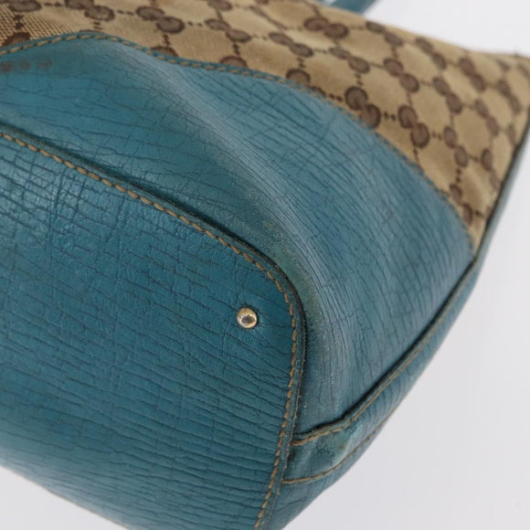 GUCCI GG Canvas Horsebit Tote Bag Beige Gold 137385 Auth BA9333