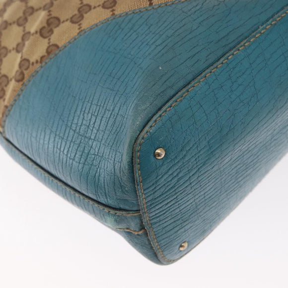 GUCCI GG Canvas Horsebit Tote Bag Beige Gold 137385 Auth BA9333