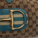 GUCCI GG Canvas Horsebit Tote Bag Beige Gold 137385 Auth BA9333-10