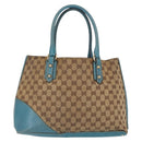 GUCCI GG Canvas Horsebit Tote Bag Beige Gold 137385 Auth BA9333-2