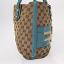 GUCCI GG Canvas Horsebit Tote Bag Beige Gold 137385 Auth BA9333-4