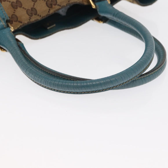 GUCCI GG Canvas Horsebit Tote Bag Beige Gold 137385 Auth BA9333