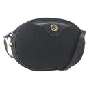 Christian Dior Trotter Canvas Shoulder Bag Black Gold Auth BA9335-1