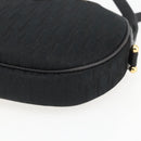 Christian Dior Trotter Canvas Shoulder Bag Black Gold Auth BA9335-14