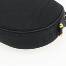 Christian Dior Trotter Canvas Shoulder Bag Black Gold Auth BA9335-16