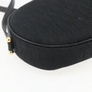Christian Dior Trotter Canvas Shoulder Bag Black Gold Auth BA9335-17