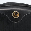 Christian Dior Trotter Canvas Shoulder Bag Black Gold Auth BA9335-18