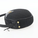 Christian Dior Trotter Canvas Shoulder Bag Black Gold Auth BA9335-3