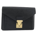 LOUIS VUITTON Epi Serie Dragonne Clutch Bag Black Noir M52612 LV Auth BA9336-1