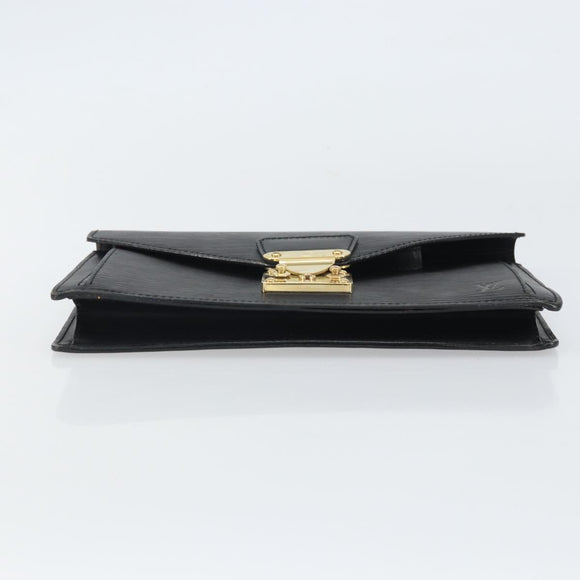 LOUIS VUITTON Epi Serie Dragonne Clutch Bag Black Noir M52612 LV Auth BA9336