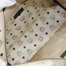 MCM Logogram Vicetos Tote Bag Leather White Gold Auth BA9337-18
