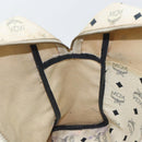 MCM Logogram Vicetos Tote Bag Leather White Gold Auth BA9337-20