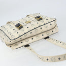 MCM Logogram Vicetos Tote Bag Leather White Gold Auth BA9337-6