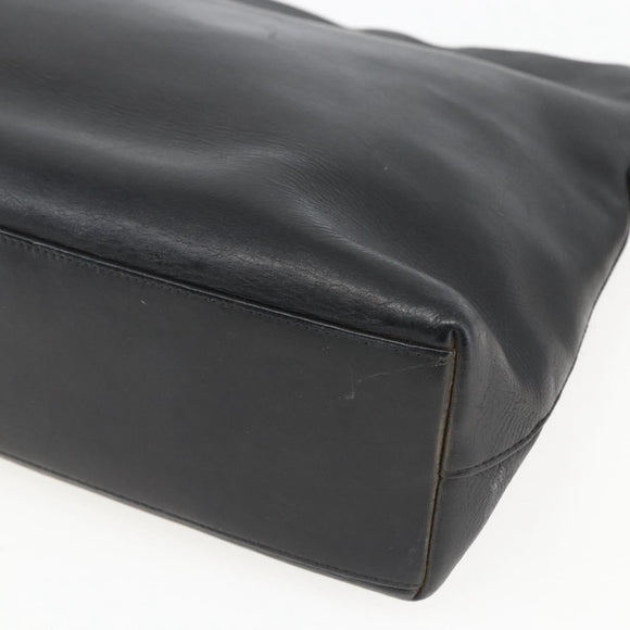 CHANEL Shoulder Bag Leather Black Silver CC Auth BA9339